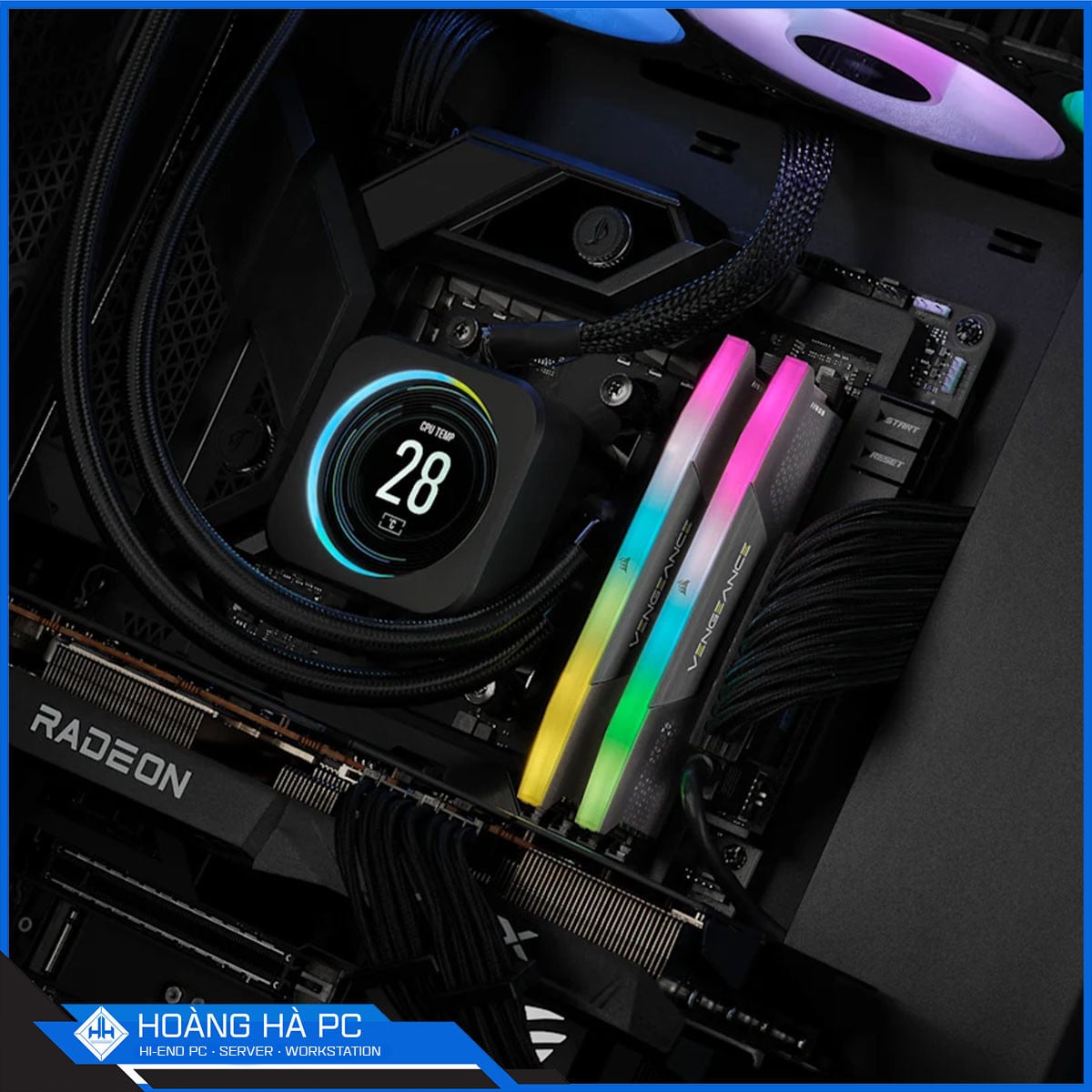 Ảnh minh họa RAM DDR5 CORSAIR VENGEANCE RGB 128GB 6400MHz (2x64G) XMP 3.0 BLACK 3