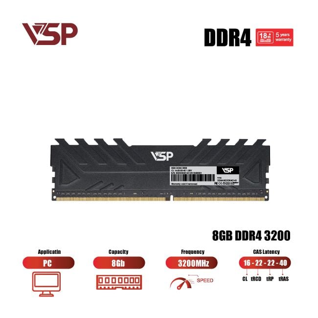 RAM Desktop VSP (DD04-8GDDR40143) 8GB (1x 8GB) DDR4 3200Mhz
