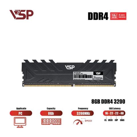 RAM Desktop VSP 8GB DDR4 3200Mhz (1x 8GB)