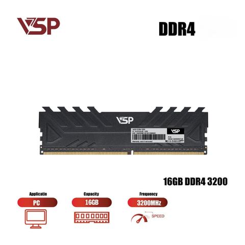 Ram Vsp 16g Bus 3200mhz Ddr4 Black (1*16gb)