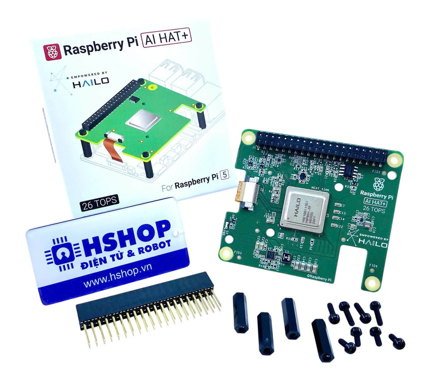 Ảnh minh họa Raspberry Pi AI HAT+ with 26TOPS Hailo-8 AI Acceleration Module 2