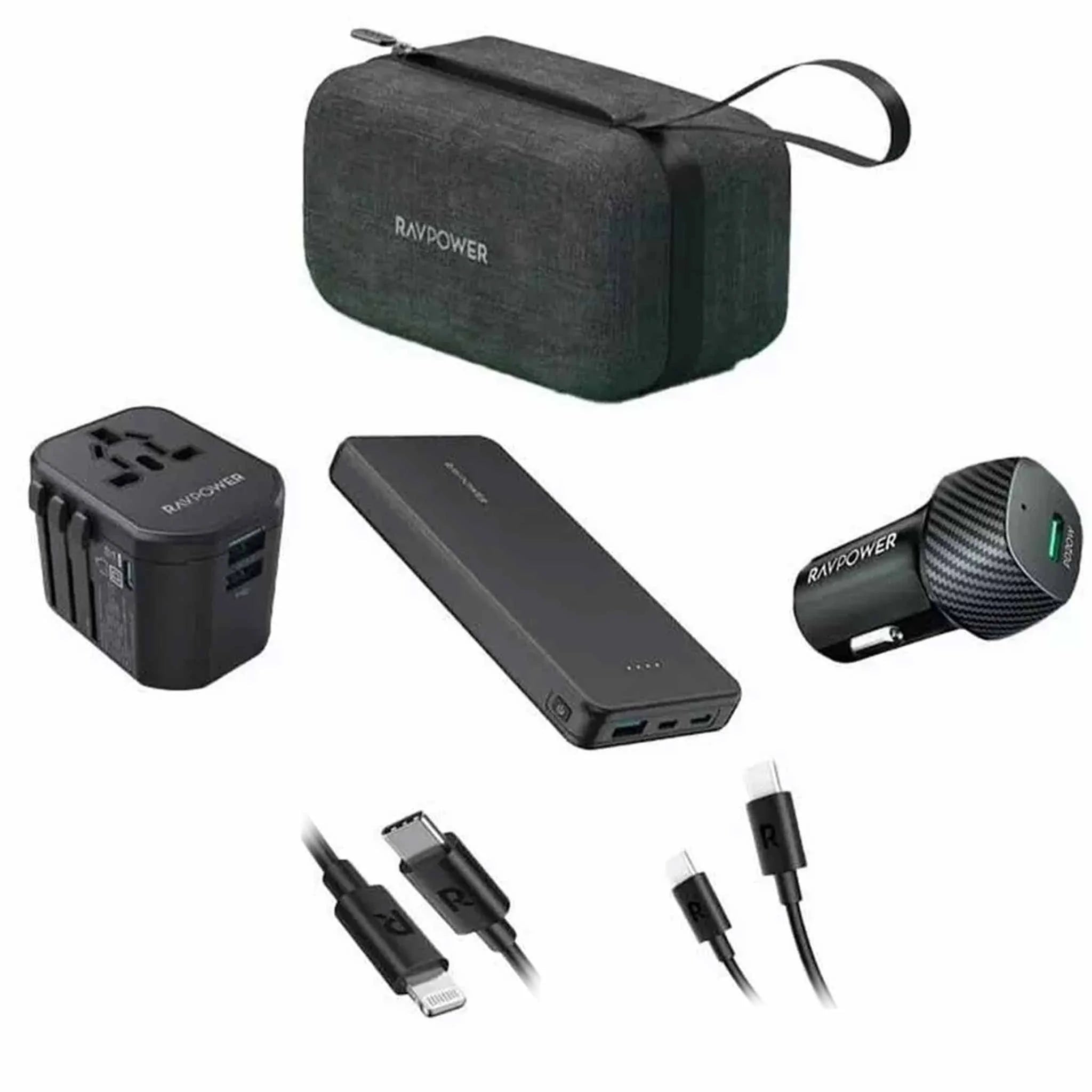 RAVPower RP-PB1231 Bộ sạc dự phòng cao cấp 5-trong-1 10000mAh – Đen