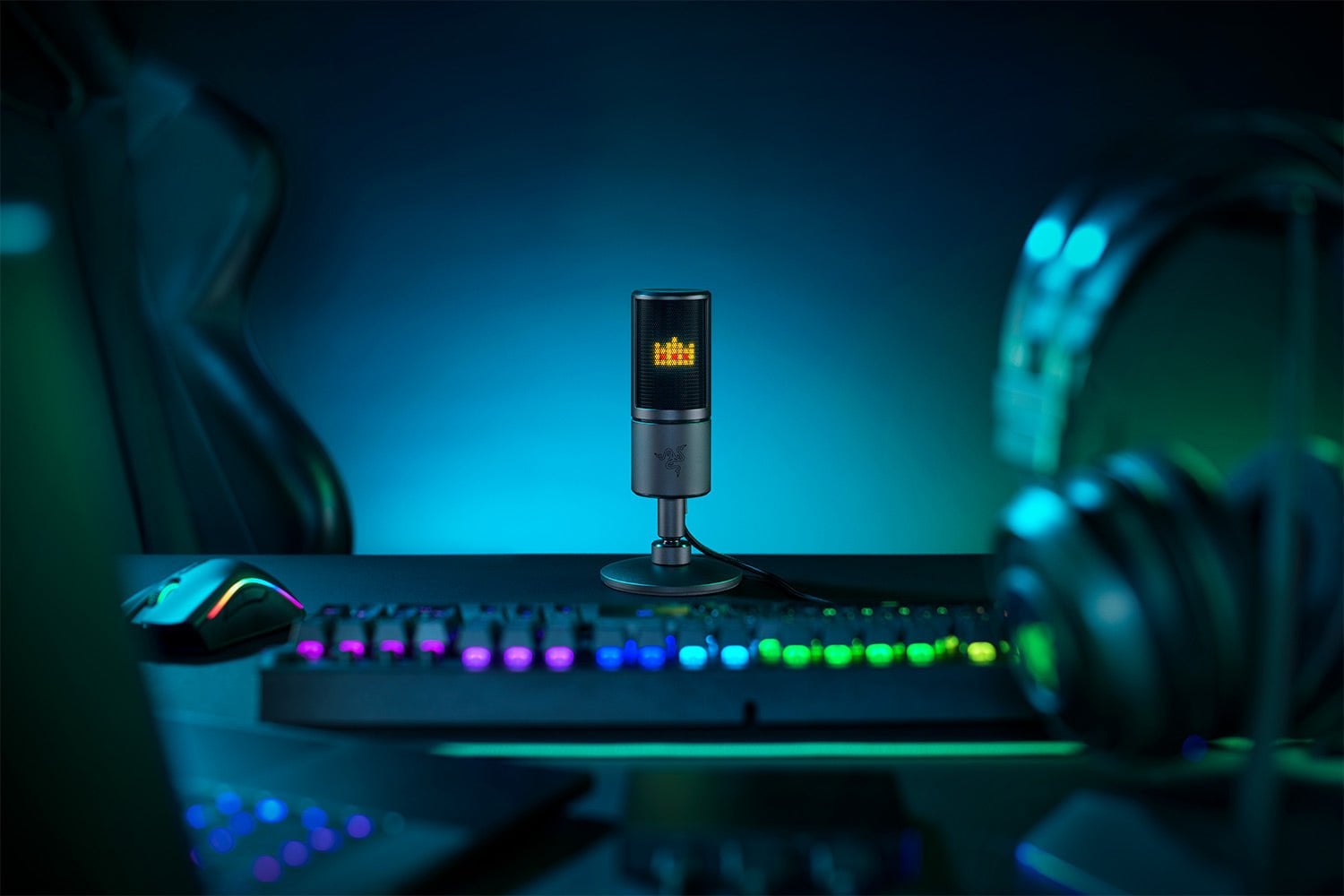 Ảnh minh họa Razer Seiren Emote Micro thu âm USB LED 8-bit – Đen 2