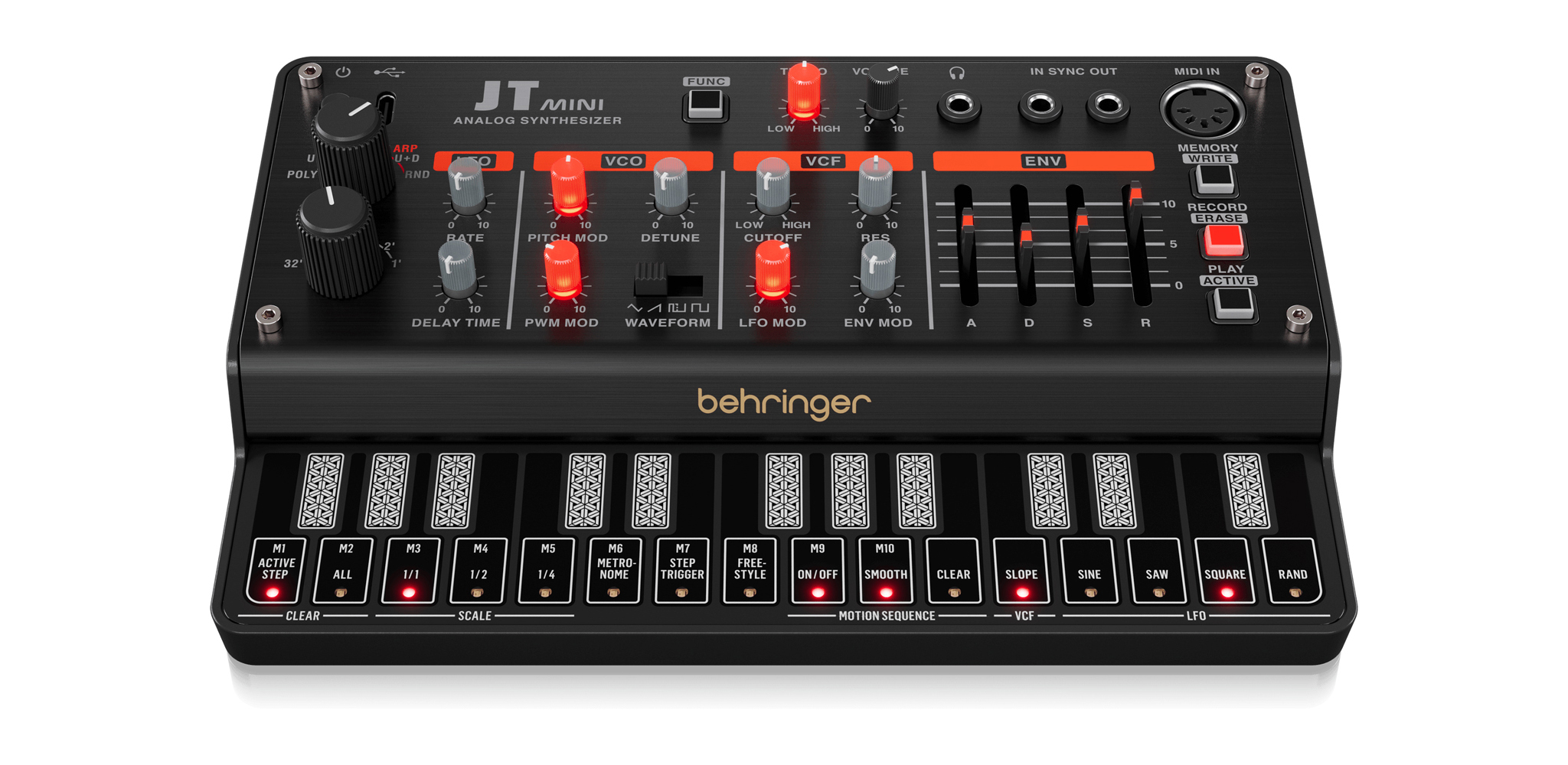 Ảnh minh họa Keyboard Behringer JT MINI, thiết bị Tổng Hợp Đa Âm Thanh Behringer JT MINI 1
