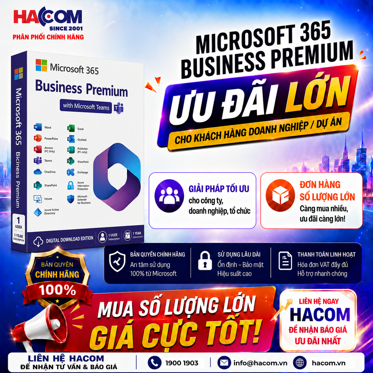 Ảnh minh họa Phần Mềm Microsoft 365 Business Premium (No Teams) + Microsoft 365 Copilot Business (1 người dùng / 12 tháng) 1
