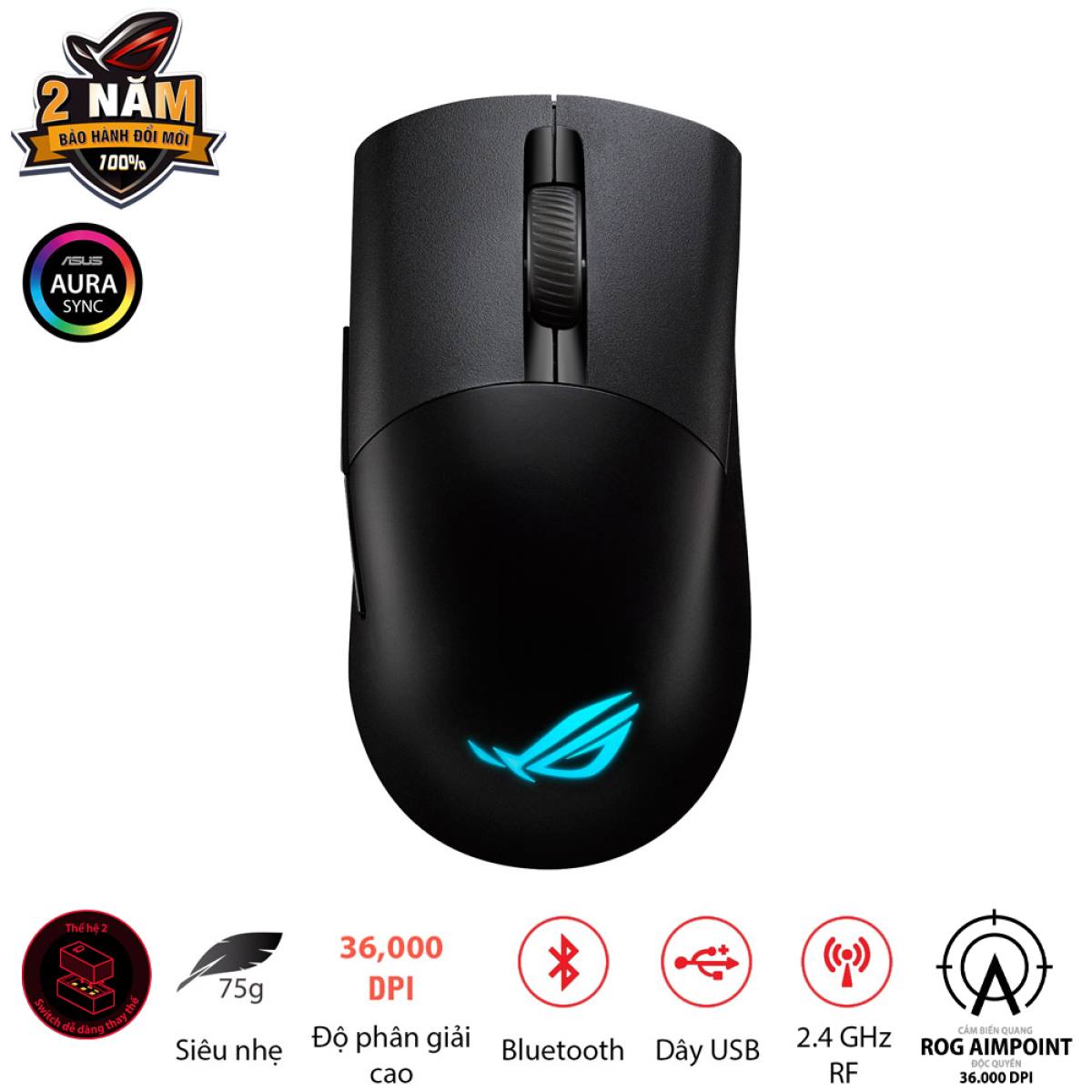  ROG Keris Wireless AimPoint – Chuột gaming không dây 36.000 DPI 