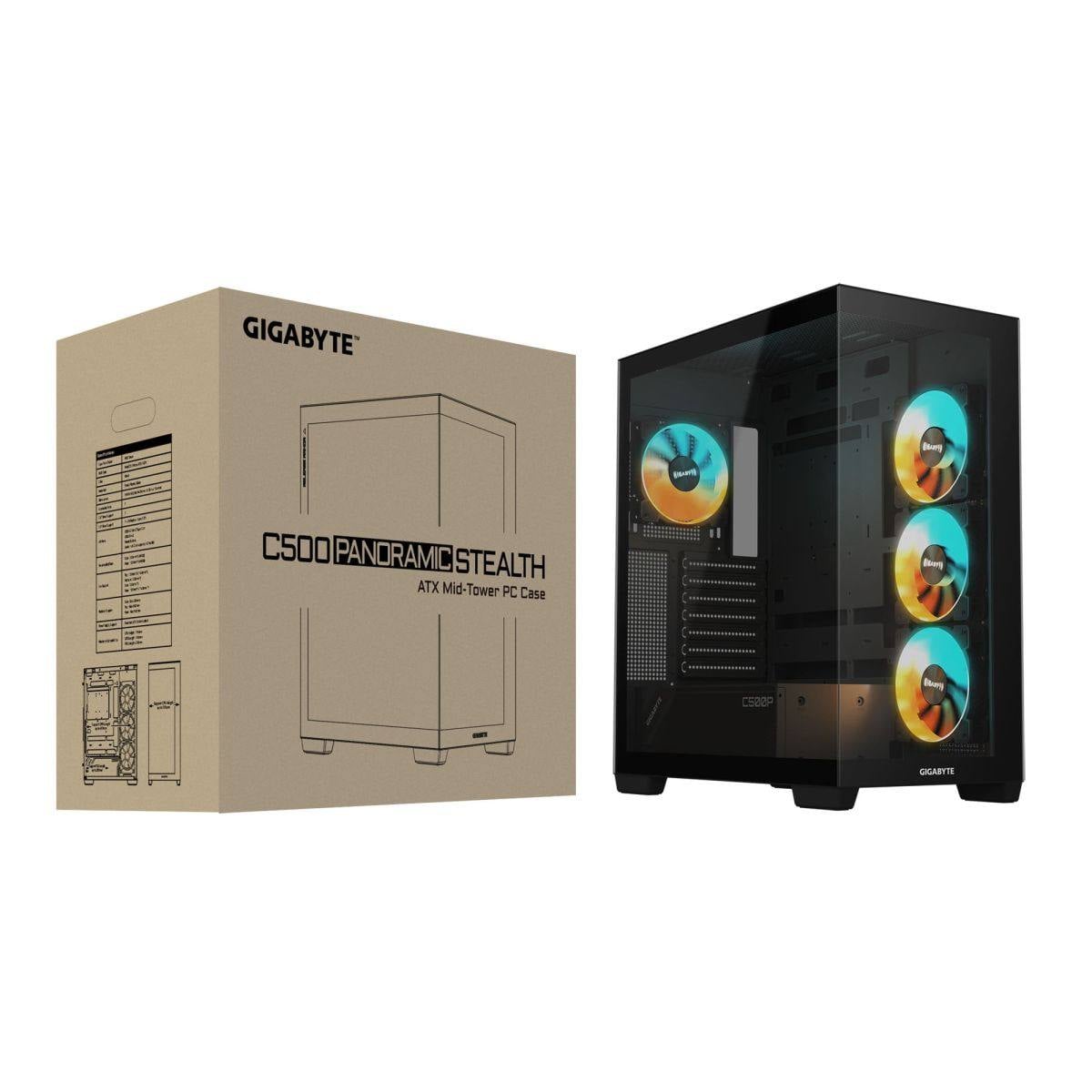  Case Gigabyte GB-C500P-ST – ATX, kính cường lực, đen 