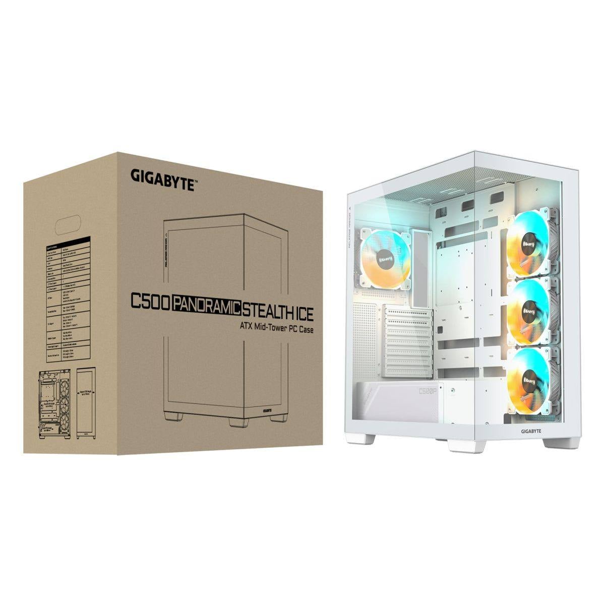  Case Gigabyte GB-C500PI-ST – ATX, kính trắng, phong cách tối giản 