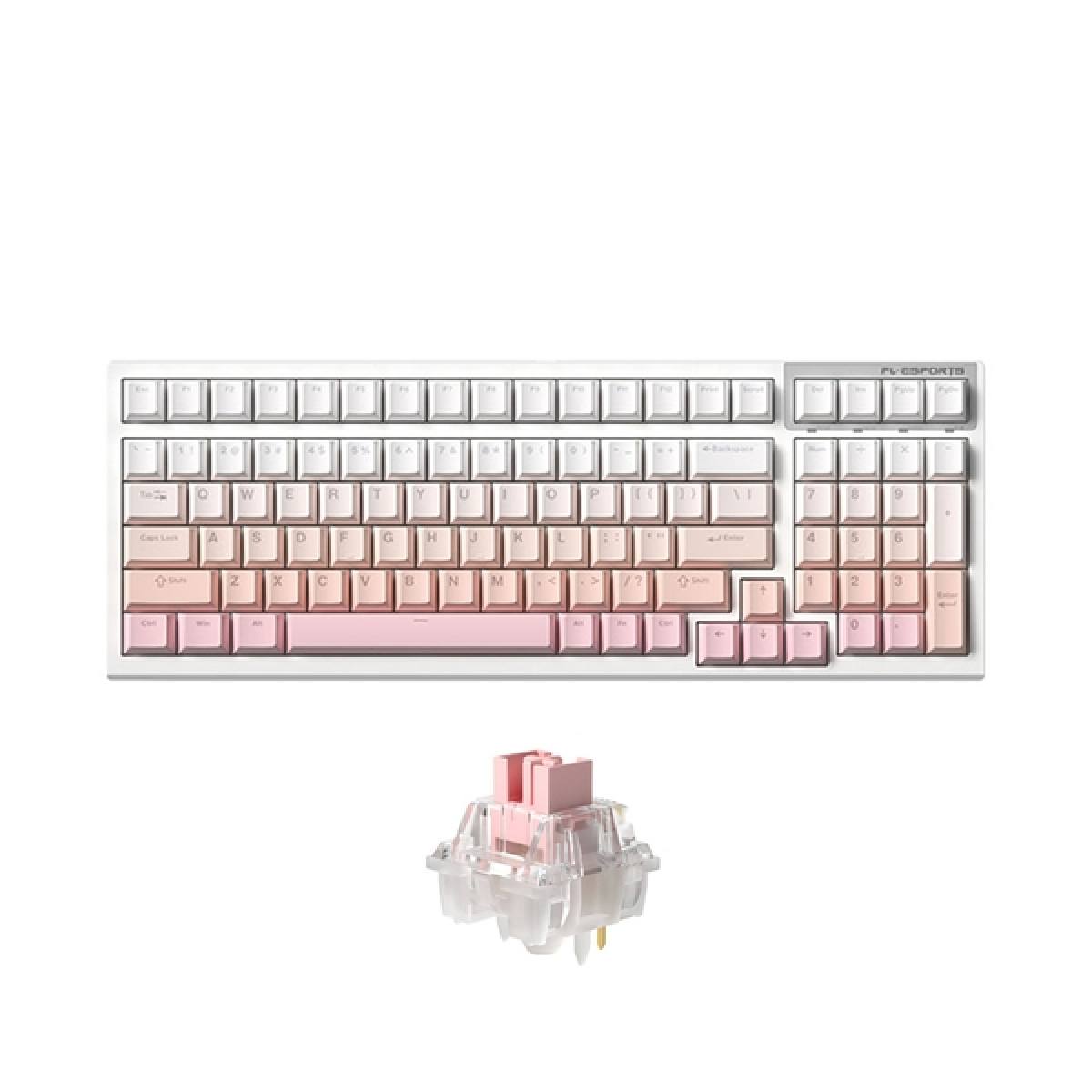  FL-Esports FL100 CPM Sakura Pink – Bàn phím cơ không dây dịu dàng 