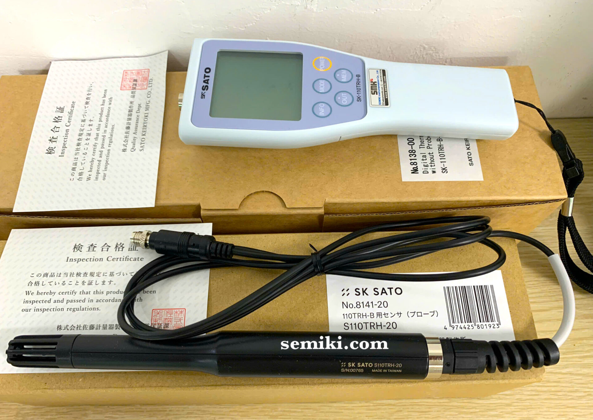Ảnh minh họa SATO SK-110TRH-BEX kèm đầu dò S110TRH-20 nhiệt ẩm kế điện tử (−20~ 80°C/5.0~95.0%rh) 3