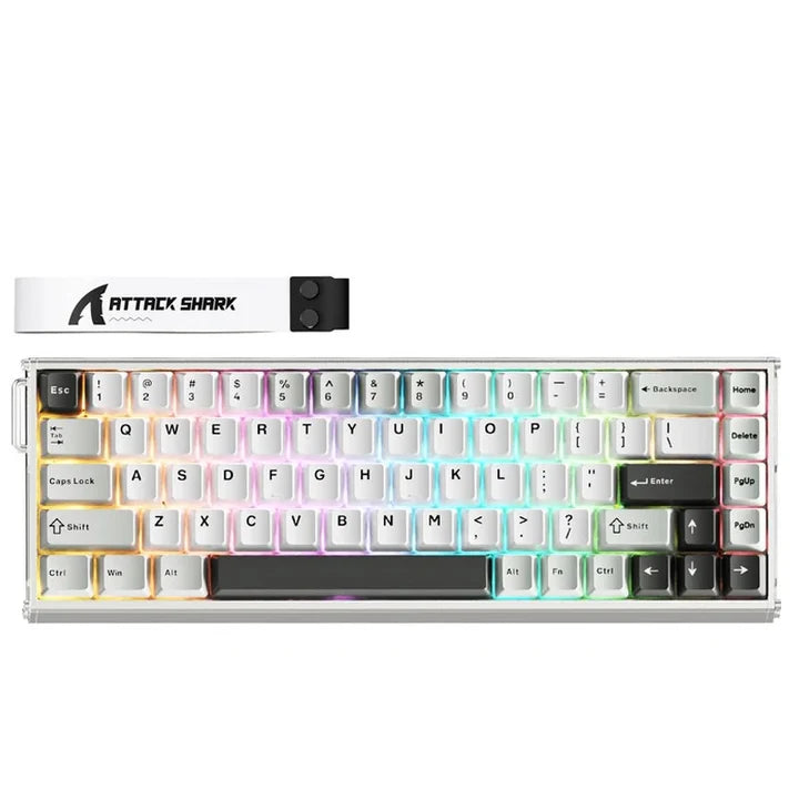 Bàn phím gaming Hall từ tính ATTACK SHARK X68 MAX HE 60% có dây 8KHz, Rapid Trigger, cáp RGB C01Ultra - Star White