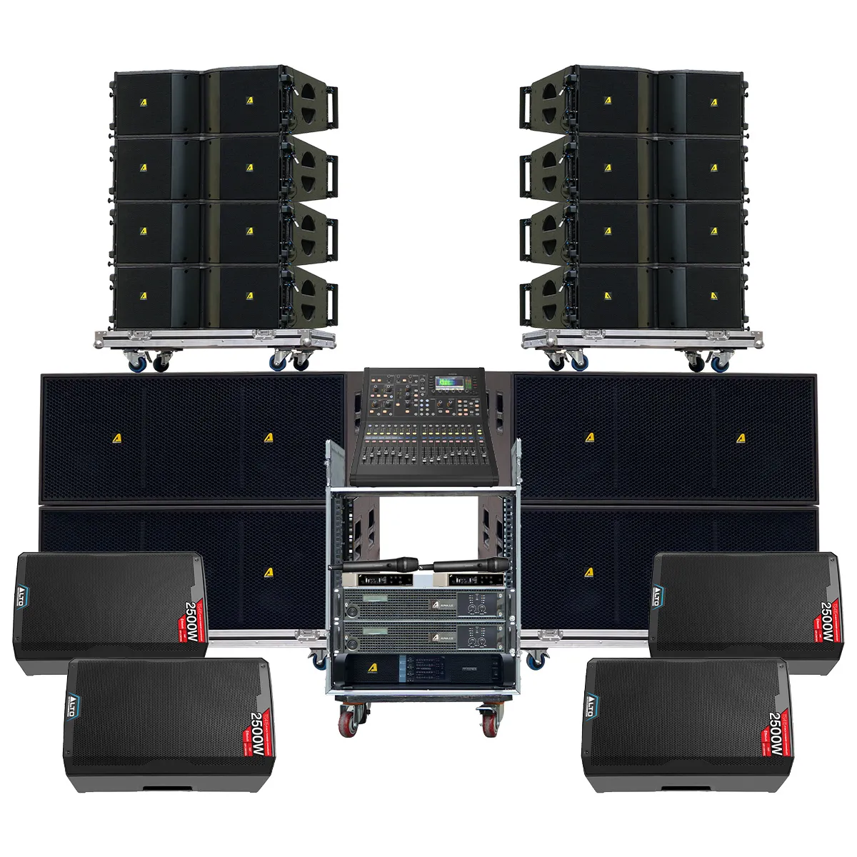 Ảnh minh họa Dàn Line Array Passive Actpro DA06 (8 Full Array Bass Đôi 30 HQL 212 + 4 Sub Hơi Bass Đôi 50 + 3 Đẩy...) 1