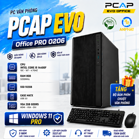 PC Văn Phòng PCAP EVO Office PRO O206 / Intel Core i5 14400F / RAM 8GB
