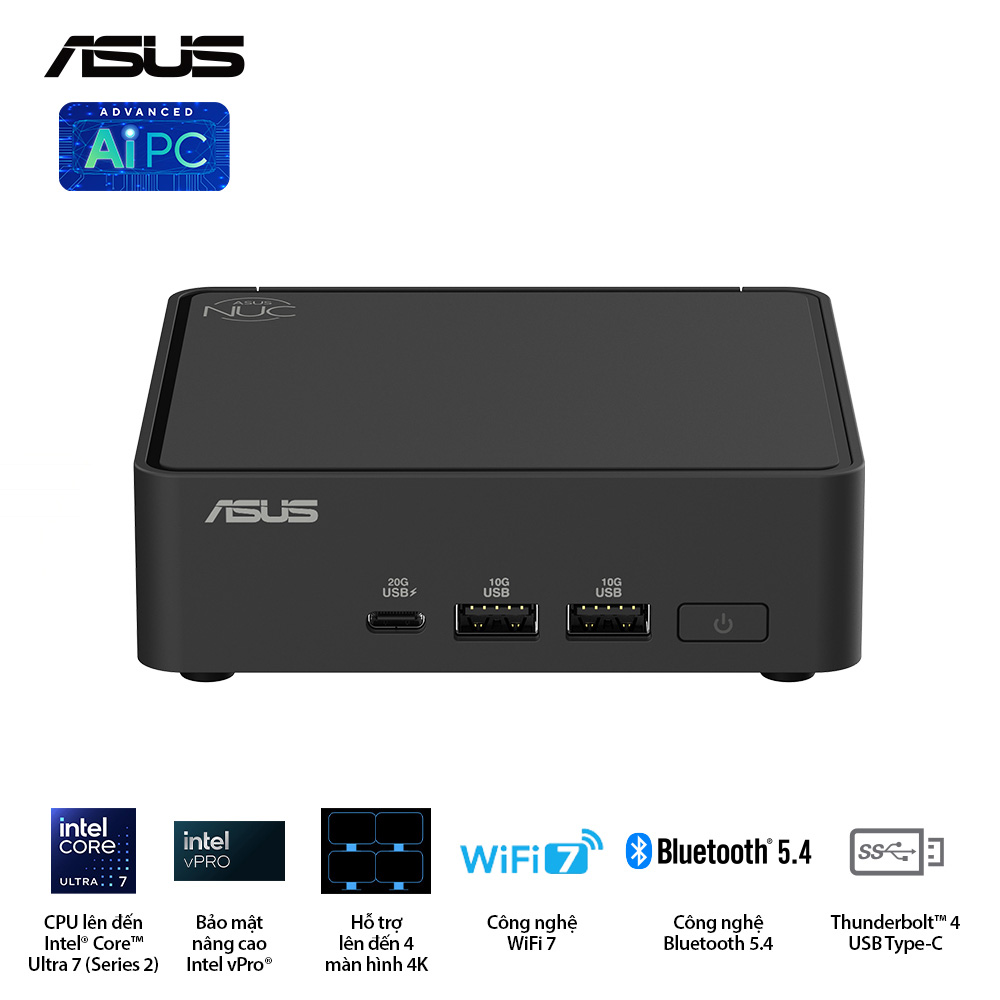 Mini PC NUC ASUS 15 Pro Slim | U300, 2xDDR5 5200MHz, 1xNVMe, 2xHDMI 2.1, 1xTypeC (BNUC15CRLIP00000)