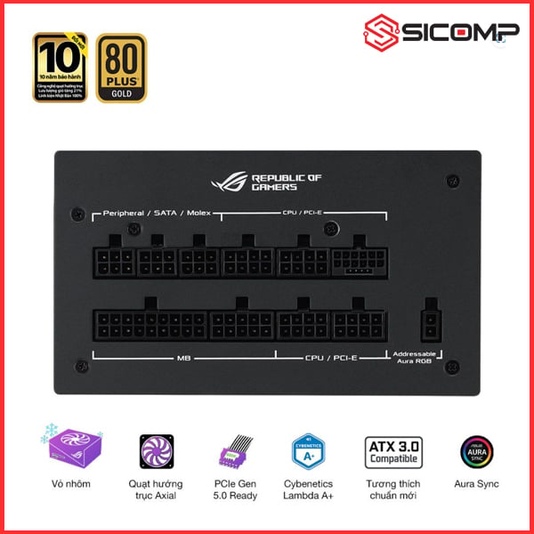 Ảnh minh họa NGUỒN ASUS ROG ROG STRIX 1000G AURA GAMING (ATX3.0/PCIE 5.0/FULL MODULAR/MÀU ĐEN) 2