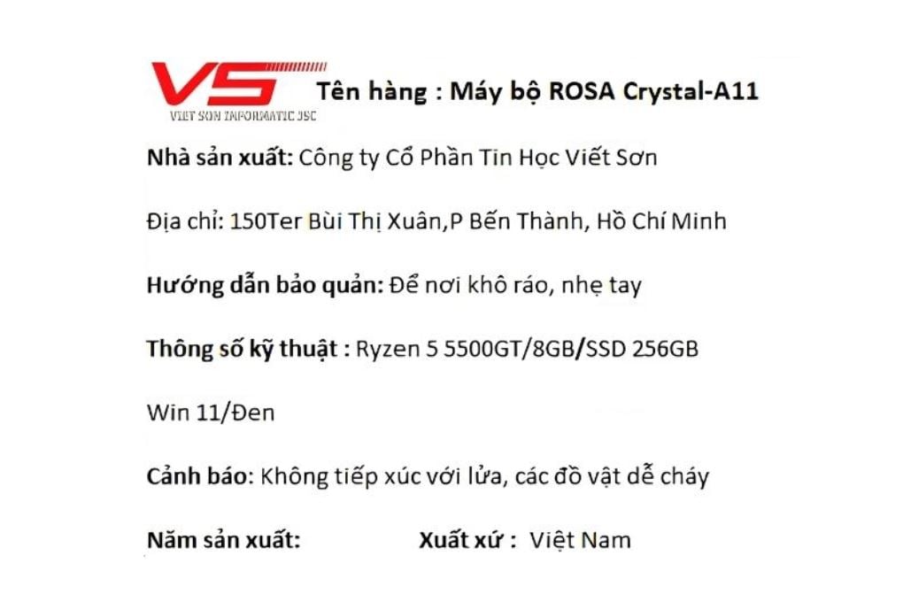 Ảnh minh họa ROSA Crystal A11 R5 5500GT/8GB/256GB/Win11 3