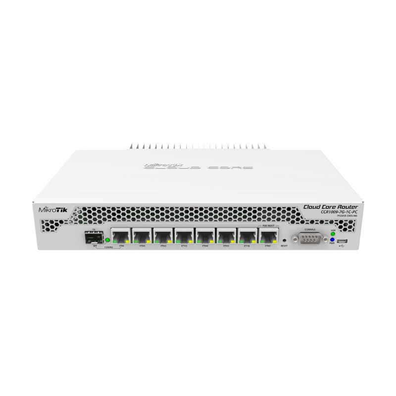 Router cân bằng tải MikroTik CCR1009-7G-1C-PC chịu tải tới 1000 user