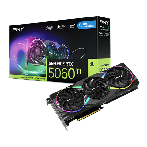 PNY GeForce RTX 5060 Ti 16GB EPIC-X RGB Overclocked Triple Fan