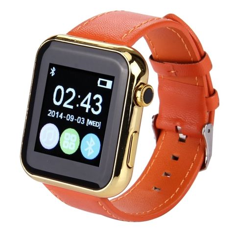 Atongm AW08 Orange – Đồng hồ thông minh Bluetooth V4.1, màn hình cảm ứng 1.44 inch, hỗ trợ đếm bước / gọi điện / chống thất lạc