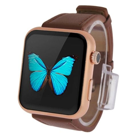 Atongm AW08 Brown – Đồng hồ thông minh Bluetooth V4.1, màn hình cảm ứng 1.44 inch, hỗ trợ đếm bước / gọi điện / chống thất lạc