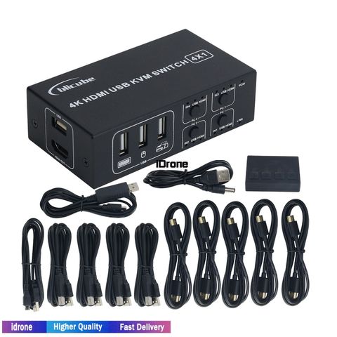 4K HDMI Switch KVM 4 Port Switcher USB – Hỗ trợ PiKVM và BLIKVM
