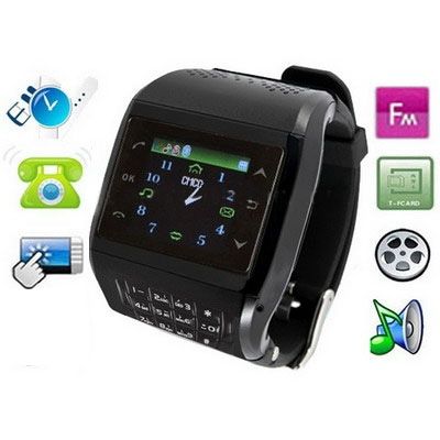 Q3 GSM Black – Đồng hồ điện thoại thông minh Bluetooth, FM, SIM đơn/ kép