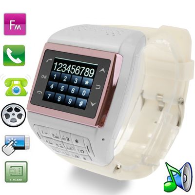 ET-1 GSM White – Đồng hồ điện thoại cảm ứng Bluetooth, FM, SIM đơn