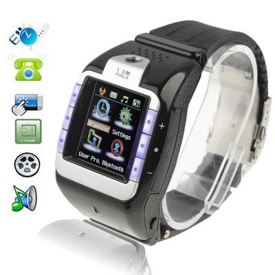 N800 GSM Black – Đồng hồ điện thoại thời trang, Bluetooth, SIM đơn, 2G