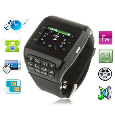 ET-1 GSM Black – Đồng hồ điện thoại cảm ứng Bluetooth, FM, SIM đơn