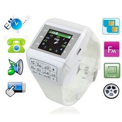  Q3 GSM White – Đồng hồ điện thoại thông minh Bluetooth, FM, SIM đơn/ kép 