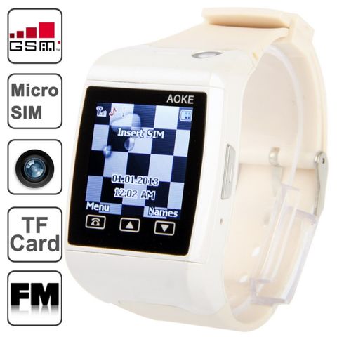 AOKE AK13 1,25 inch White – Đồng hồ thông minh GSM, Bluetooth, Camera