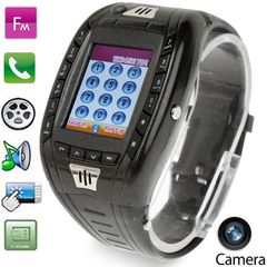  Điện thoại đồng hồ AK11 Black – Máy ảnh, Bluetooth, FM, Một SIM 