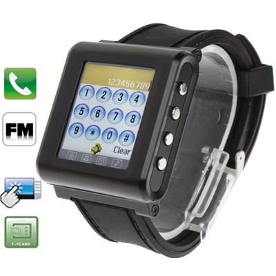 Điện thoại đồng hồ thông minh AK812 2G Black – Màn hình cảm ứng, FM, Bluetooth, Thẻ SIM đơn, GSM bốn băng tần