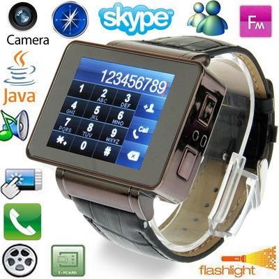 I8 GSM Brown – Điện thoại đồng hồ thông minh 2G, hỗ trợ Bluetooth, FM, Java và thẻ SIM độc lập