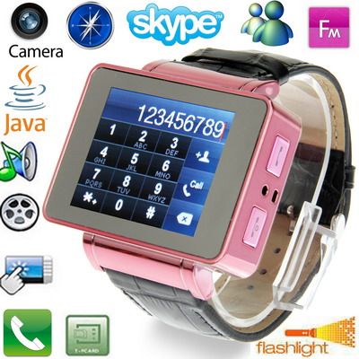 I8 GSM Pink – Điện thoại đồng hồ thông minh 2G, hỗ trợ Bluetooth, FM, Java và thẻ SIM độc lập