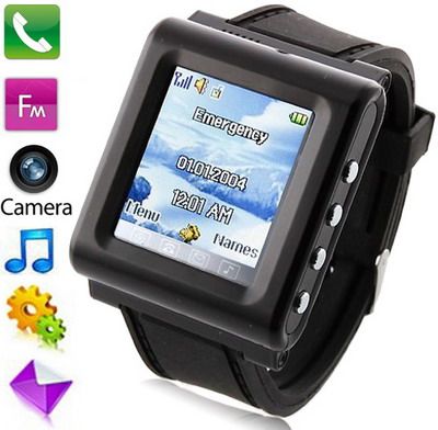 Điện thoại đồng hồ AK912 Black – Thông minh Bluetooth, FM, Máy ảnh