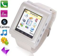  Điện thoại đồng hồ GSM AK922 White – Hai SIM, FM, Bluetooth, Máy ảnh 1.3MP 