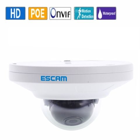 Camera chống thấm mái vòm ESCAM HD3200 TI 1080P POE H.264 ONVIF (Trắng)