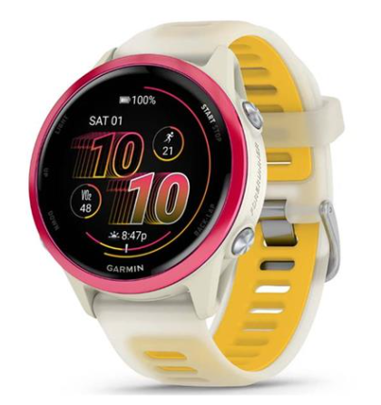 Garmin Forerunner 570 42.4mm dây silicone - Trắng Vàng