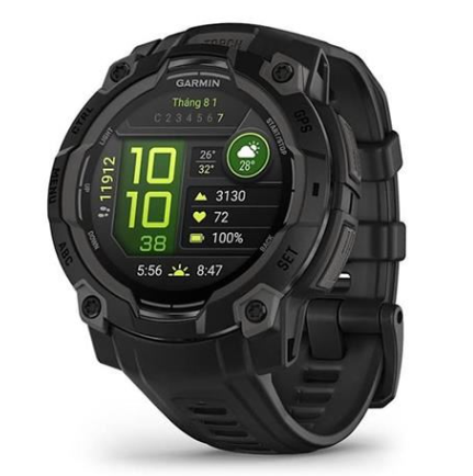 Garmin Instinct 3 45mm dây silicone - Đen