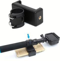  Bộ gắn điện thoại lên gậy chụp hình làm remote cho camera hành động 