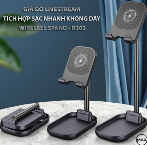 Giá đỡ LiveStream tích hợp sạc nhanh không dây Wireless Stand