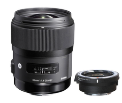  Combo Sigma 35mm f/1.4 DG HSM Art Lens for Canon EF và MC-11 Mount Converter For Sony 