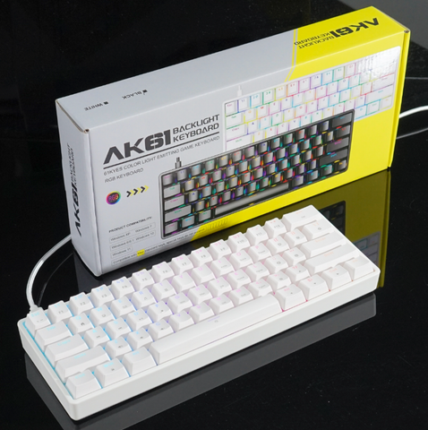 Bàn phím cơ ASESTEK AK61 RGB White Blue Switch