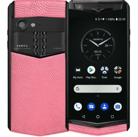 Vertu Aster P Gothic Peach Pink Lizard