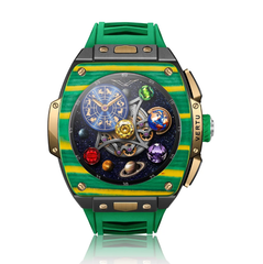  VERTU Watch S1 Finished Set Bespoke Gold YellowGreen Carbon Fiber Green Strap 