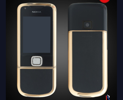 Nokia 8800E Rose Gold đính đá (da đen)