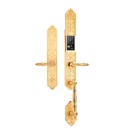 Khóa cửa đại sảnh biệt thự Demax EL888 24K Brass App Wifi