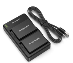  RAVPower RP-BC019 Dual Battery Charger Kit with 2x LP-E8 Batteries 