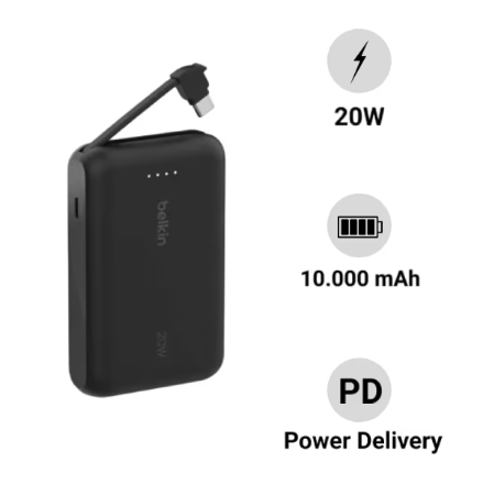 Pin sạc dự phòng Belkin 10.000mAh PD20W Boost Charge - Đen